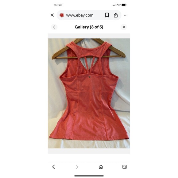 90 Degree Orange Women L Athletic Sporty Gym Run Built In Bra Racerback Tank Top - Picture 3 of 6